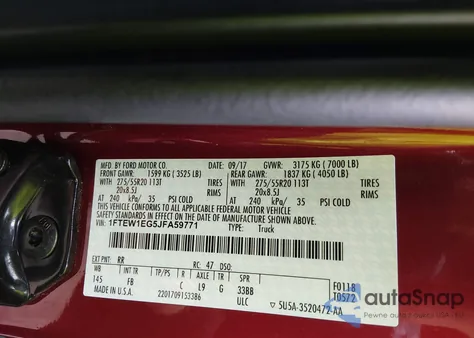 2018 Ford F-150 Xlt z USA, uszkodzony, nr VIN 1FTEW1EG5JFA59771